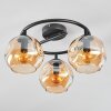 Ripoll ceiling light, globe light Amber, 3-light sources