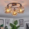 Ripoll ceiling light, globe light Amber, 3-light sources