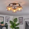 Koyoto ceiling light, globe light 37 cm clear, Smoke-coloured, 3-light sources