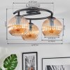 Koyoto ceiling light, globe light 37 cm Amber, 3-light sources