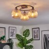 Koyoto ceiling light, globe light 37 cm Amber, 3-light sources