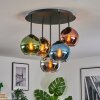 Koyoto ceiling light, globe light 45 cm blue, chrome, gold, green, coppery, Smoke-coloured, 5-light sources