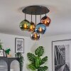 Koyoto ceiling light, globe light 45 cm blue, chrome, gold, green, coppery, Smoke-coloured, 5-light sources