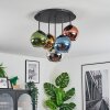 Koyoto ceiling light, globe light 45 cm blue, chrome, gold, green, coppery, Smoke-coloured, 5-light sources