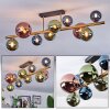 Chehalis ceiling light, globe light gold, black, 10-light sources