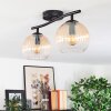 Koyoto ceiling light, globe light Amber, clear, 2-light sources