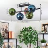 Gastor ceiling light, globe light blue, green, coppery, 5-light sources