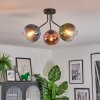 Koyoto ceiling light, globe light 42 cm blue, green, clear, coppery, 3-light sources