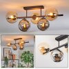 Gastor ceiling light, globe light Amber, Smoke-coloured, 5-light sources