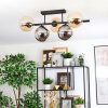 Gastor ceiling light, globe light Amber, Smoke-coloured, 5-light sources