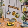Koyoto hanging light, globe light, pendant light Ecru, black, 3-light sources