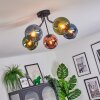 Koyoto ceiling light, globe light 52 cm blue, green, coppery, 5-light sources