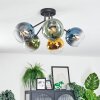 Koyoto ceiling light, globe light 52 cm blue, gold, green, clear, 5-light sources
