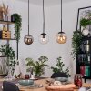 Gastor hanging light, globe light, pendant light Amber, clear, Smoke-coloured, 3-light sources