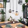Gastor hanging light, globe light, pendant light Amber, clear, Smoke-coloured, 3-light sources