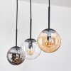 Gastor hanging light, globe light, pendant light Amber, clear, Smoke-coloured, 3-light sources