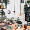 Gastor hanging light, globe light, pendant light Amber, clear, Smoke-coloured, 3-light sources