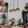 Gastor hanging light, globe light, pendant light blue, green, clear, coppery, 3-light sources