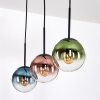 Gastor hanging light, globe light, pendant light blue, green, clear, coppery, 3-light sources