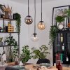 Gastor hanging light, globe light, pendant light Amber, clear, Smoke-coloured, 3-light sources