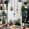 Gastor hanging light, globe light, pendant light Amber, clear, Smoke-coloured, 3-light sources