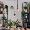 Gastor hanging light, globe light, pendant light Amber, clear, Smoke-coloured, 3-light sources