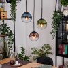 Gastor hanging light, globe light, pendant light blue, green, clear, coppery, 3-light sources