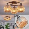 Ripoll ceiling light, globe light Amber, 3-light sources