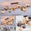 Chehalis ceiling light, globe light gold, black, 10-light sources