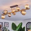 Chehalis ceiling light, globe light gold, black, 10-light sources