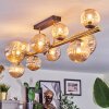 Chehalis ceiling light, globe light gold, black, 10-light sources