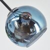 Koyoto ceiling light, globe light 82 cm blue, green, coppery, 7-light sources