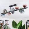 Chehalis ceiling light, globe light blue, green, clear, coppery, 10-light sources