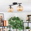 Koyoto ceiling light, globe light Amber, 2-light sources