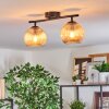 Koyoto ceiling light, globe light Amber, 2-light sources