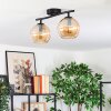Koyoto ceiling light, globe light Amber, 2-light sources