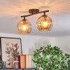 Koyoto ceiling light, globe light Amber, 2-light sources