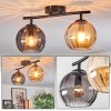 Koyoto ceiling light, globe light Amber, Smoke-coloured, 2-light sources