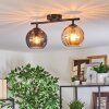 Koyoto ceiling light, globe light Amber, Smoke-coloured, 2-light sources