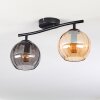 Koyoto ceiling light, globe light Amber, Smoke-coloured, 2-light sources