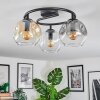 Ripoll ceiling light, globe light Amber, clear, Smoke-coloured, 3-light sources