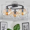 Ripoll ceiling light, globe light Amber, clear, 3-light sources