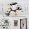 Ripoll ceiling light, globe light Amber, clear, Smoke-coloured, 6-light sources