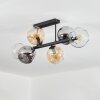 Ripoll ceiling light, globe light Amber, clear, Smoke-coloured, 6-light sources