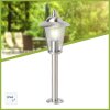 Brilliant Neil outdoor pedestal light stainless steel, 1-light source