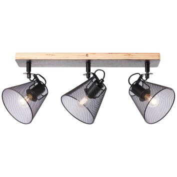 Brilliant WHOLE Spotlight Dark wood, black, 3-light sources