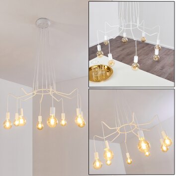 Cuyama Pendant Light white, 8-light sources