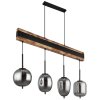 Globo LOREY Pendant Light Dark wood, black, 4-light sources