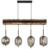 Globo LOREY Pendant Light Dark wood, black, 4-light sources