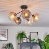 Koyoto ceiling light, globe light 52 cm Amber, clear, Smoke-coloured, 5-light sources